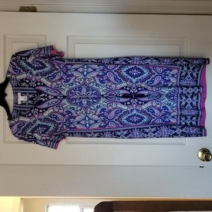London Times Short Sleeve Paisley Dress